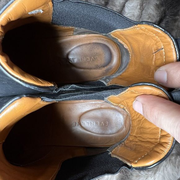 Everlane Womens Size 9.5 Leather Chelsea Boots Black Made in Italy Minimalist - Picture 5 of 8